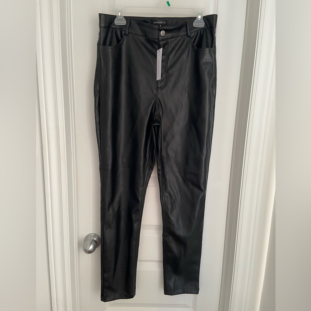 Dynamite Faux Leather Black High-Rise Skinny Pants